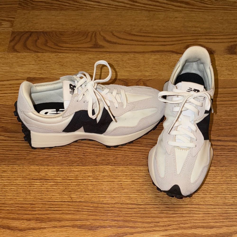 New Balance Cream and Black Sneakers